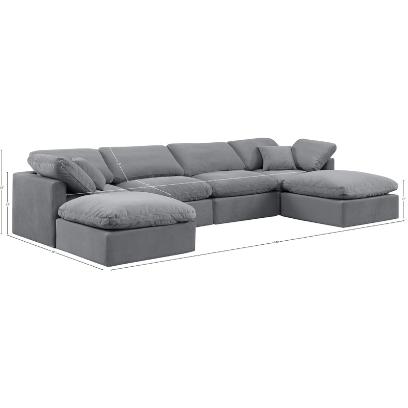 Meridian Indulge Grey Velvet Modular Sectional IMAGE 8