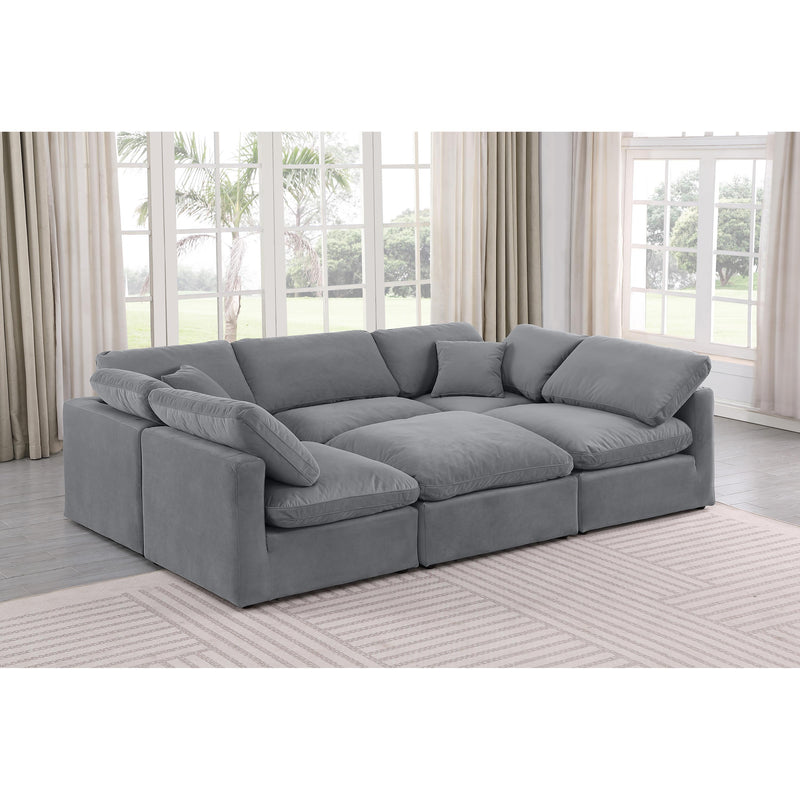 Meridian Indulge Grey Velvet Modular Sectional IMAGE 2