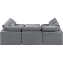 Meridian Indulge Grey Velvet Modular Sectional IMAGE 3