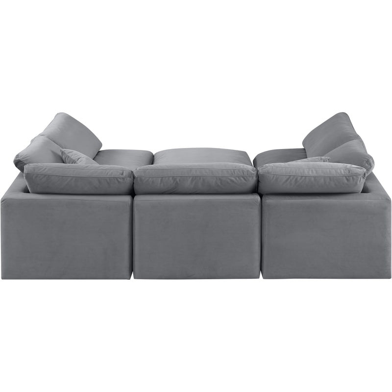 Meridian Indulge Grey Velvet Modular Sectional IMAGE 3