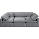 Meridian Indulge Grey Velvet Modular Sectional IMAGE 4