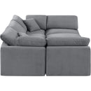 Meridian Indulge Grey Velvet Modular Sectional IMAGE 5