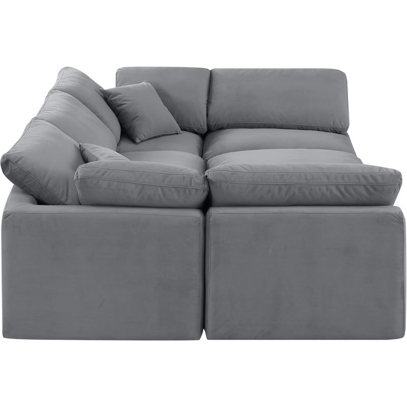 Meridian Indulge Grey Velvet Modular Sectional IMAGE 5