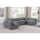 Meridian Indulge Grey Velvet Modular Sectional IMAGE 2