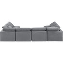 Meridian Indulge Grey Velvet Modular Sectional IMAGE 3