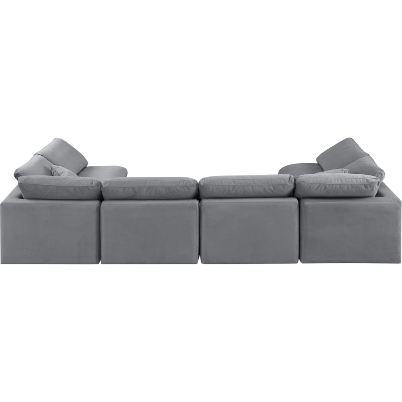Meridian Indulge Grey Velvet Modular Sectional IMAGE 3