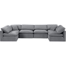 Meridian Indulge Grey Velvet Modular Sectional IMAGE 4
