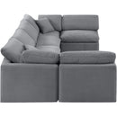 Meridian Indulge Grey Velvet Modular Sectional IMAGE 5