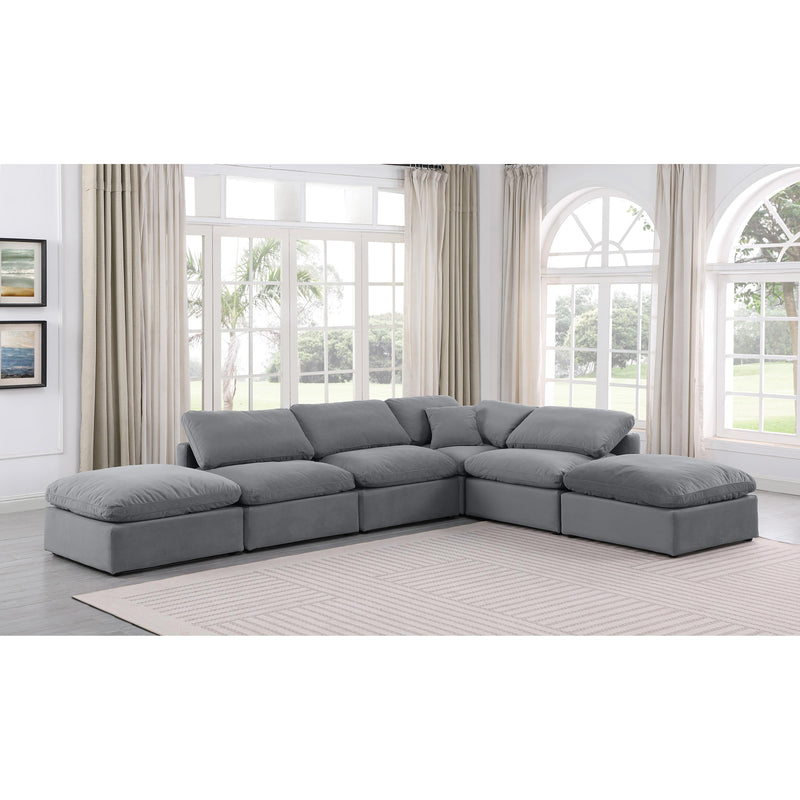 Meridian Indulge Grey Velvet Modular Sectional IMAGE 2