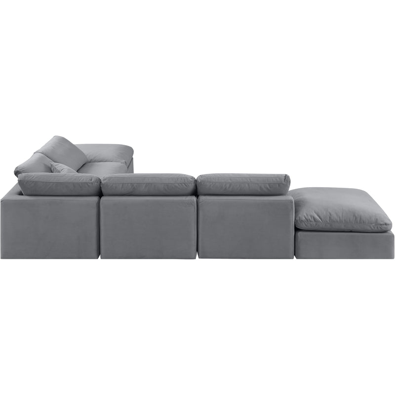 Meridian Indulge Grey Velvet Modular Sectional IMAGE 3