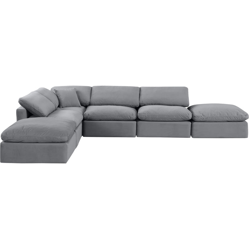 Meridian Indulge Grey Velvet Modular Sectional IMAGE 4
