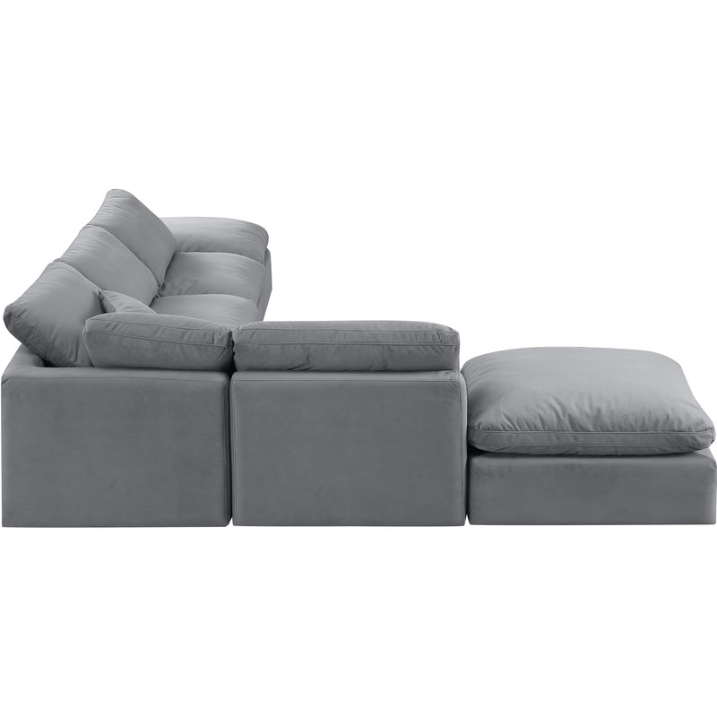 Meridian Indulge Grey Velvet Modular Sectional IMAGE 5