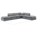 Meridian Indulge Grey Velvet Modular Sectional IMAGE 9