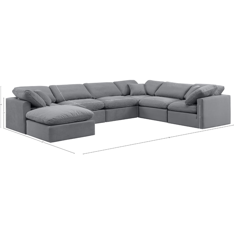 Meridian Indulge Grey Velvet Modular Sectional IMAGE 10