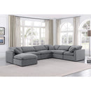 Meridian Indulge Grey Velvet Modular Sectional IMAGE 2