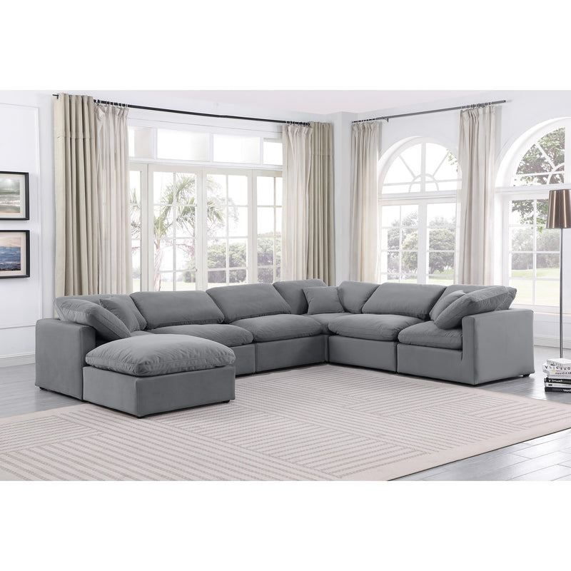 Meridian Indulge Grey Velvet Modular Sectional IMAGE 2