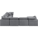 Meridian Indulge Grey Velvet Modular Sectional IMAGE 3