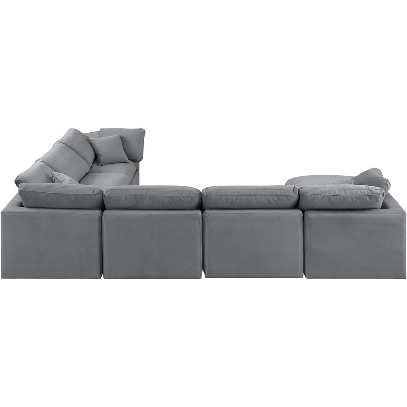 Meridian Indulge Grey Velvet Modular Sectional IMAGE 3