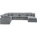 Meridian Indulge Grey Velvet Modular Sectional IMAGE 4