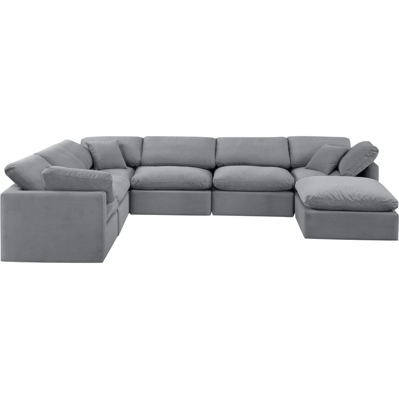 Meridian Indulge Grey Velvet Modular Sectional IMAGE 4