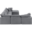 Meridian Indulge Grey Velvet Modular Sectional IMAGE 5