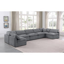 Meridian Indulge Grey Velvet Modular Sectional IMAGE 2