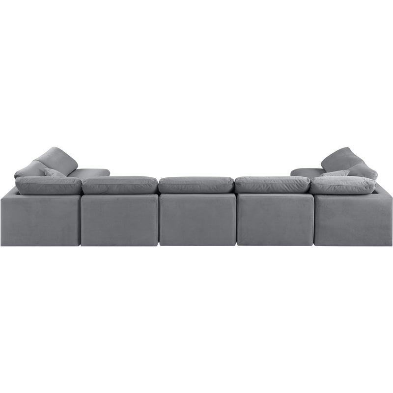 Meridian Indulge Grey Velvet Modular Sectional IMAGE 3