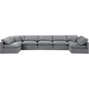 Meridian Indulge Grey Velvet Modular Sectional IMAGE 4