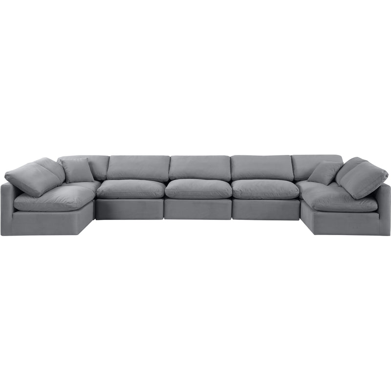 Meridian Indulge Grey Velvet Modular Sectional IMAGE 4