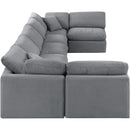 Meridian Indulge Grey Velvet Modular Sectional IMAGE 5