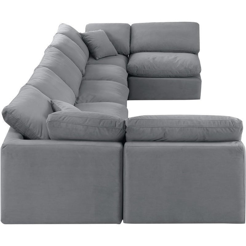 Meridian Indulge Grey Velvet Modular Sectional IMAGE 5