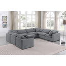 Meridian Indulge Grey Velvet Modular Sectional IMAGE 2