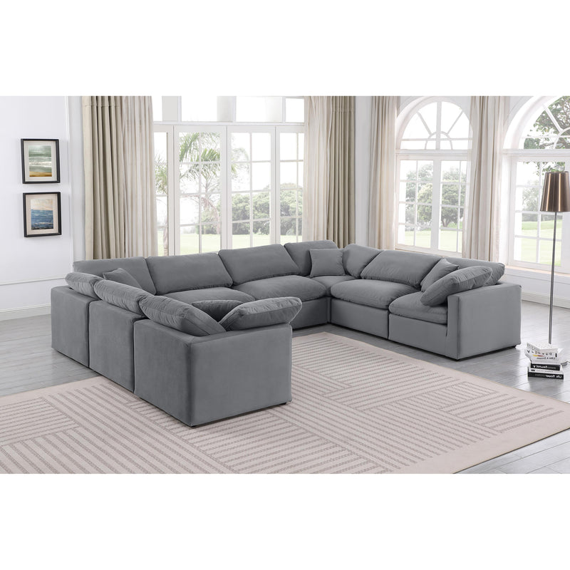Meridian Indulge Grey Velvet Modular Sectional IMAGE 2