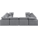 Meridian Indulge Grey Velvet Modular Sectional IMAGE 3