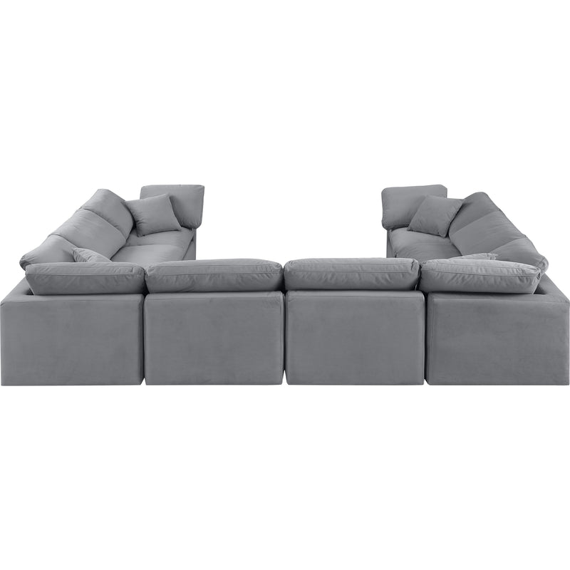 Meridian Indulge Grey Velvet Modular Sectional IMAGE 3