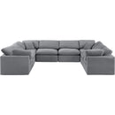 Meridian Indulge Grey Velvet Modular Sectional IMAGE 4
