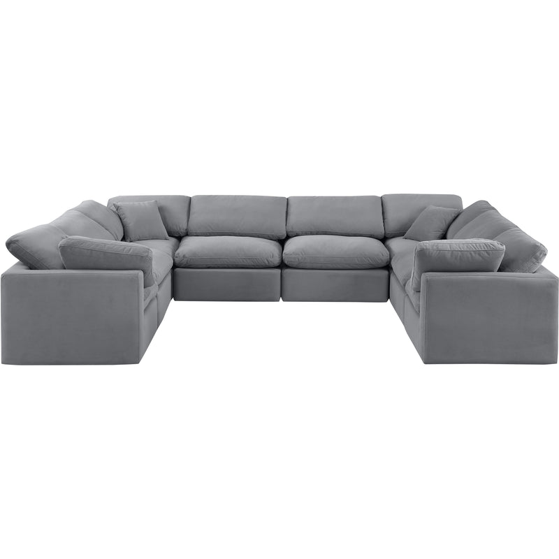 Meridian Indulge Grey Velvet Modular Sectional IMAGE 4