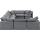 Meridian Indulge Grey Velvet Modular Sectional IMAGE 5