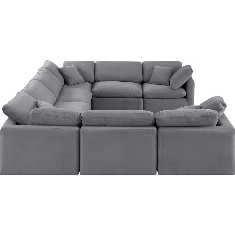 Meridian Indulge Grey Velvet Modular Sectional IMAGE 5