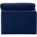Meridian Indulge Navy Velvet Armless Chair IMAGE 3