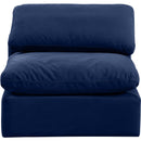 Meridian Indulge Navy Velvet Armless Chair IMAGE 4