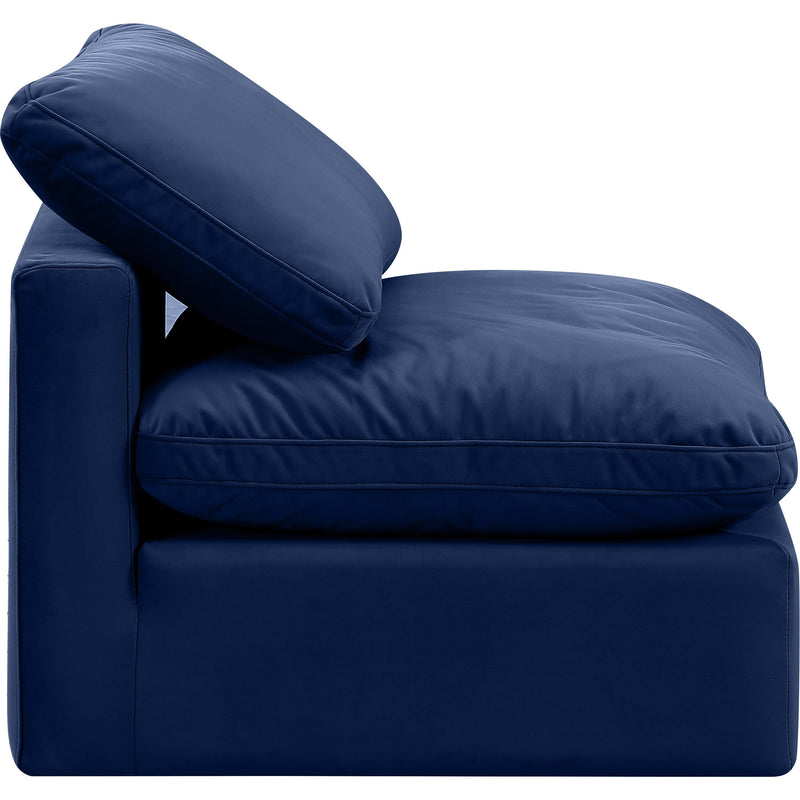 Meridian Indulge Navy Velvet Armless Chair IMAGE 5