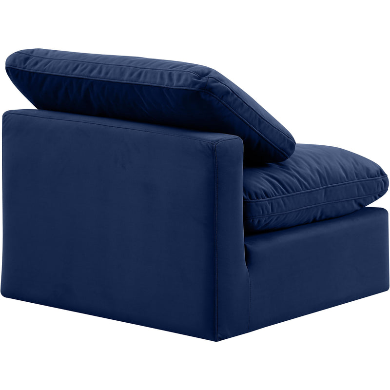 Meridian Indulge Navy Velvet Armless Chair IMAGE 6