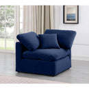 Meridian Indulge Navy Velvet Corner Chair IMAGE 2