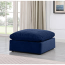 Meridian Indulge Navy Velvet Ottoman IMAGE 2