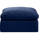 Meridian Indulge Navy Velvet Ottoman IMAGE 3