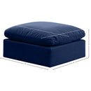 Meridian Indulge Navy Velvet Ottoman IMAGE 6