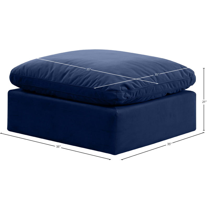 Meridian Indulge Navy Velvet Ottoman IMAGE 6