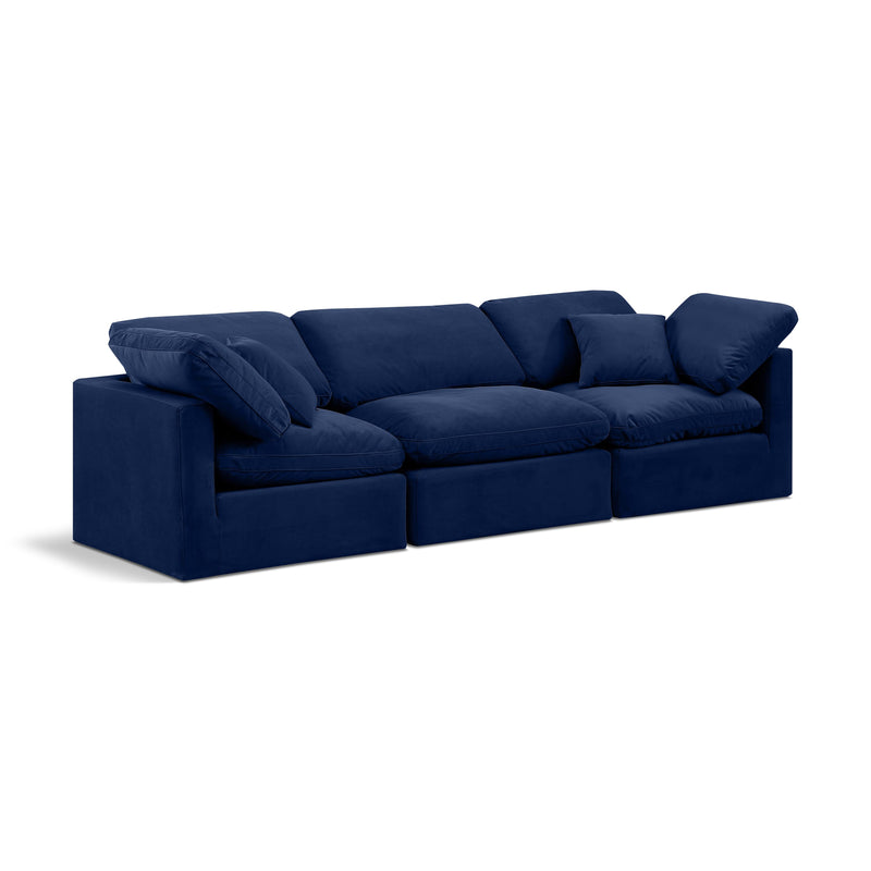 Meridian Indulge Navy Velvet Modular Sofa IMAGE 1