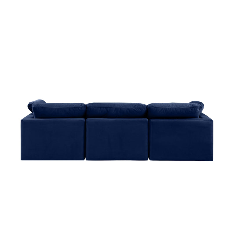 Meridian Indulge Navy Velvet Modular Sofa IMAGE 3